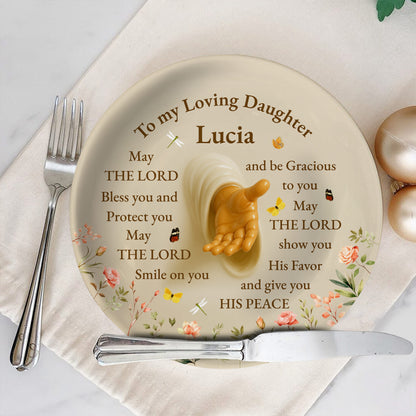 To My Loving Daughter Lucia May The Lord Bless You, Praying Hands And Flowers