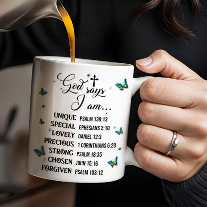 God Says I Am UNIQUE, SPECIAL, LOVELY, Angel Wing and Butterflies