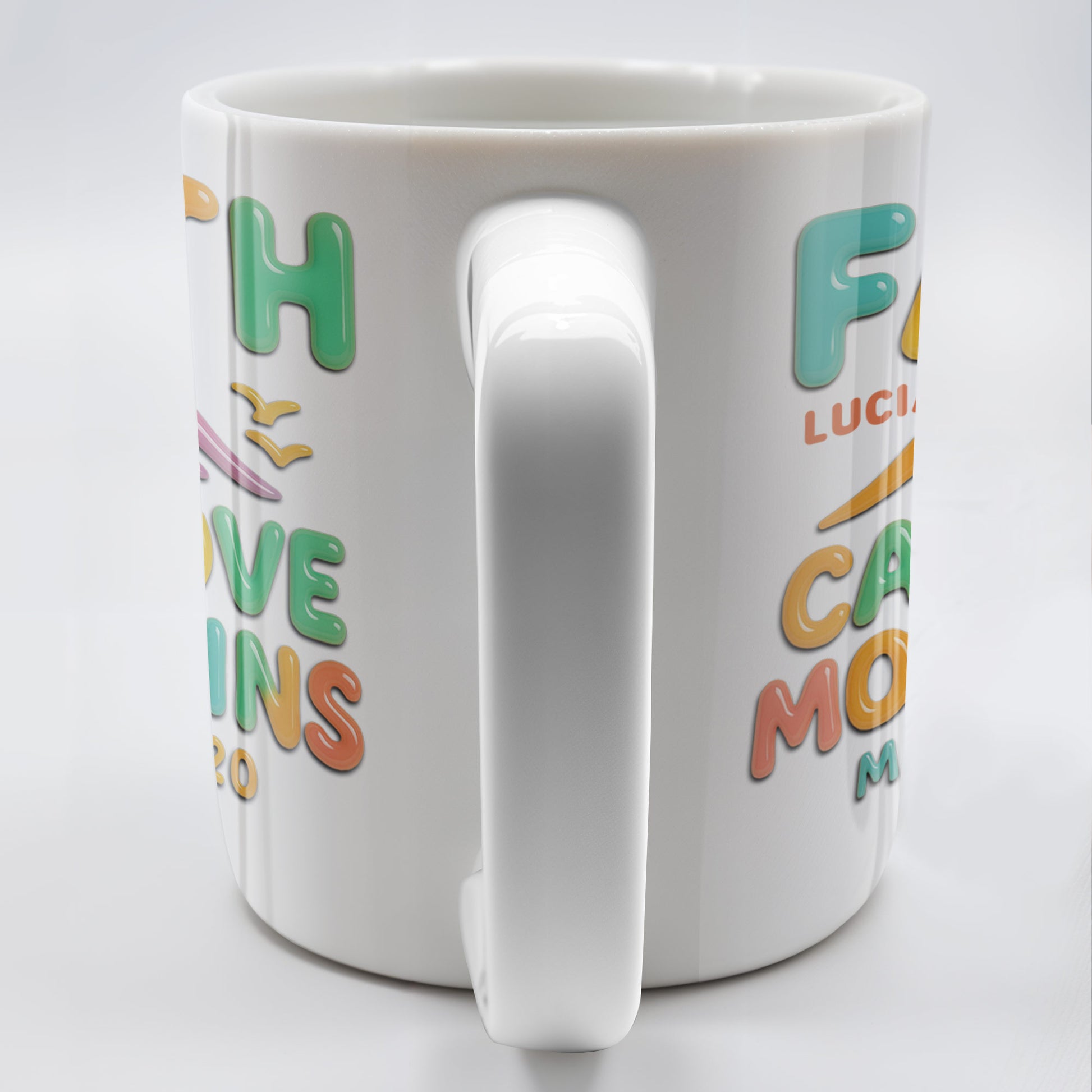 Faith Can Move Mountains, Colorful Mountain and Bird Design
