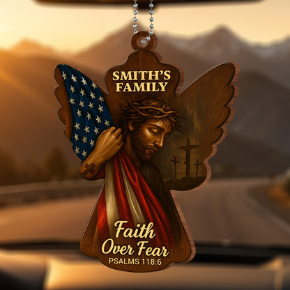 Faith Over Fear, PSALMS 118:6, Angel and American Flag