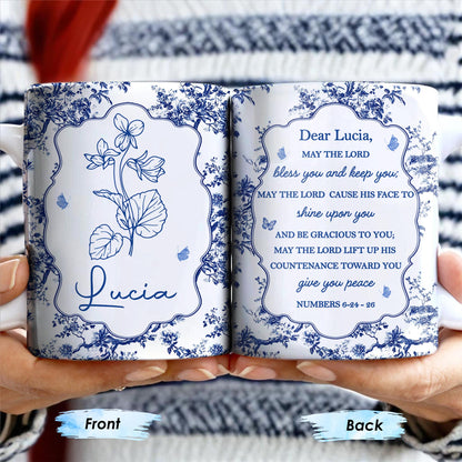 Dear Lucia, May The Lord Bless You And Keep You, Flowers And Religious Text