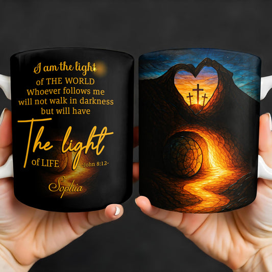 I Am The Light Of The World, Cross and Heart Coffee Mug