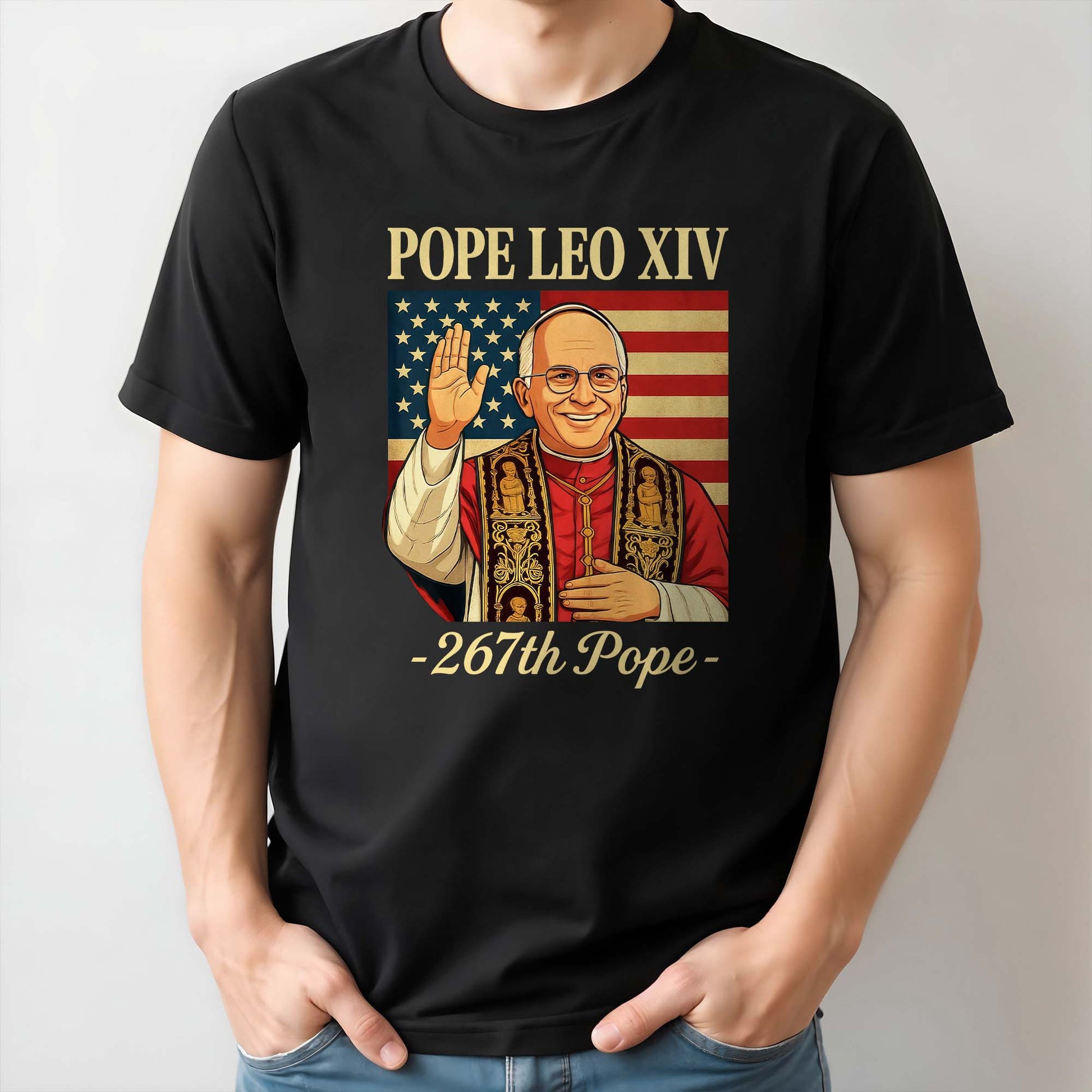 Pope Leo XIV, 267th Pope, American Flag