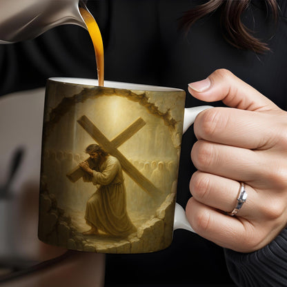 Celebrate Faith And Inspiration With This Beautifully Crafted Mug Featuring A Religious Figure