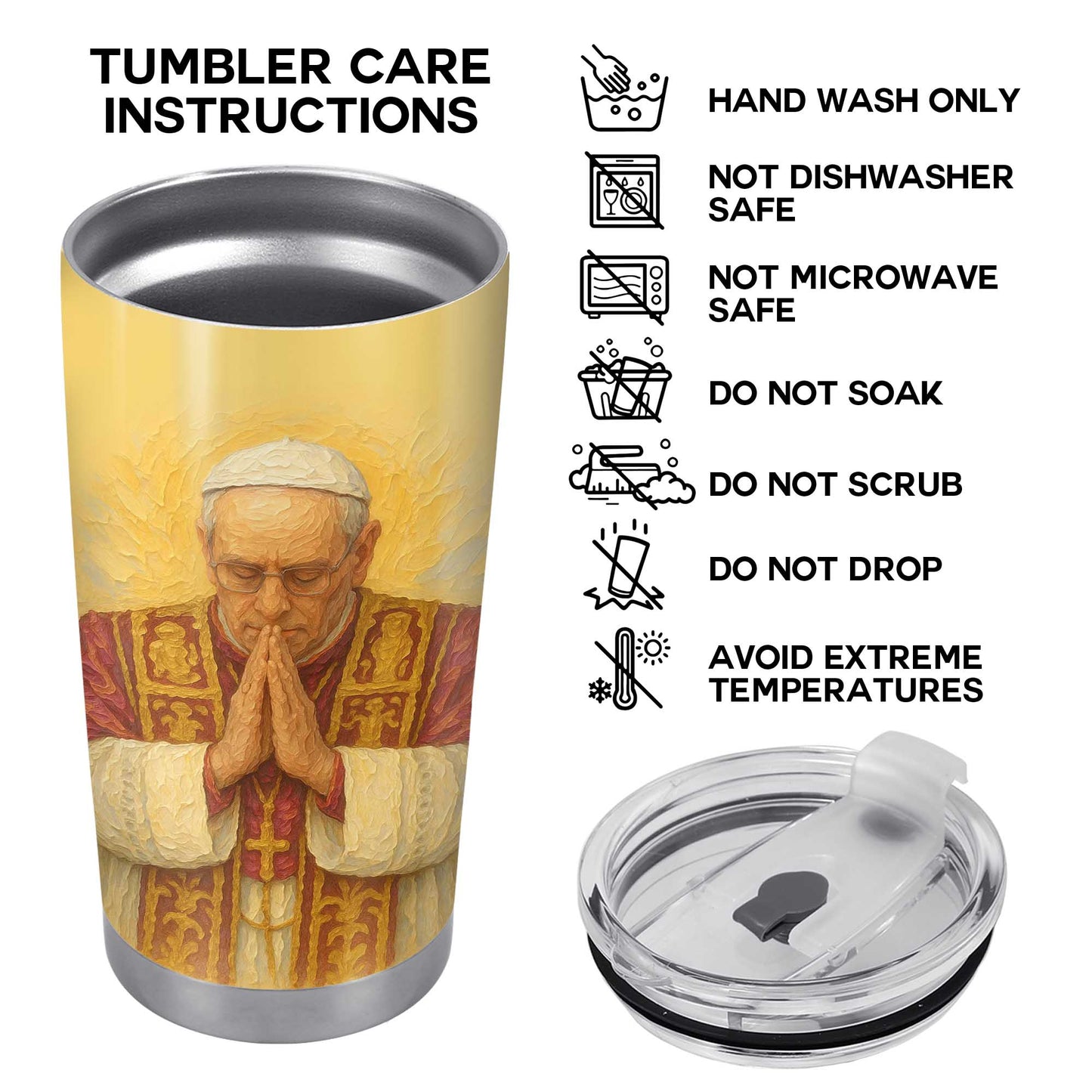 Customizable Tumbler With Praying Clergy Member