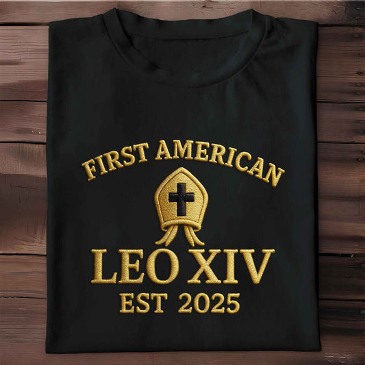 First American Leo XIV Est 2025, Crest and Text