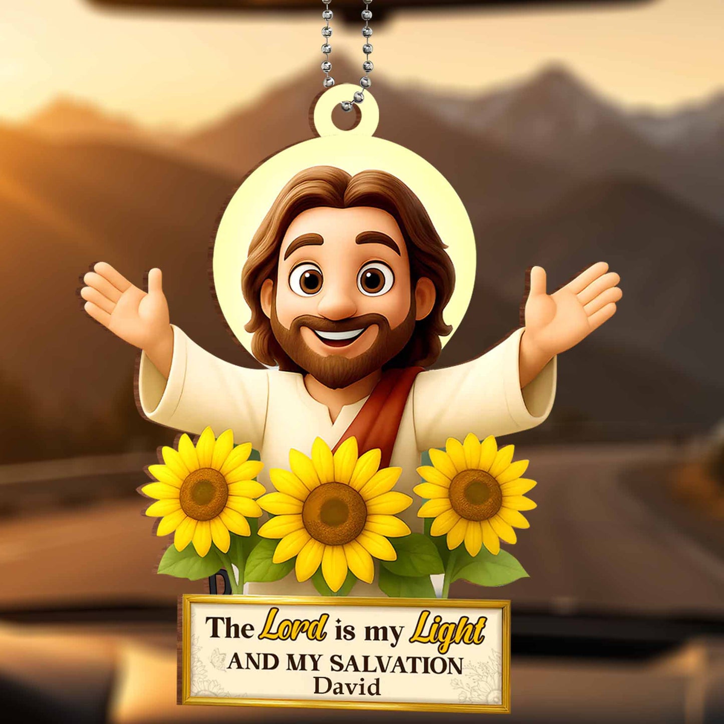 The Lord Is My Light And My Salvation, Religious Figure With Sunflowers