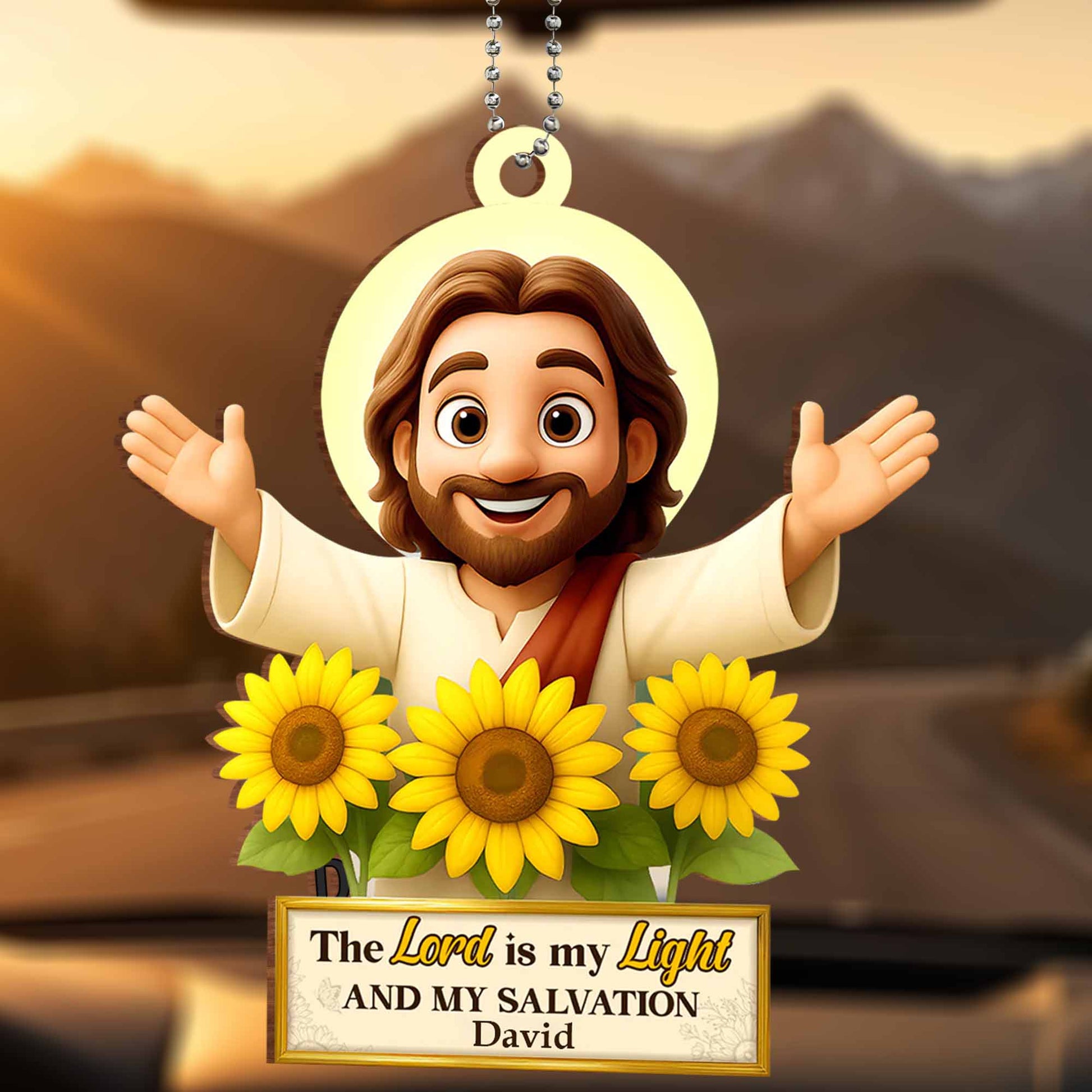 The Lord Is My Light And My Salvation, Religious Figure With Sunflowers