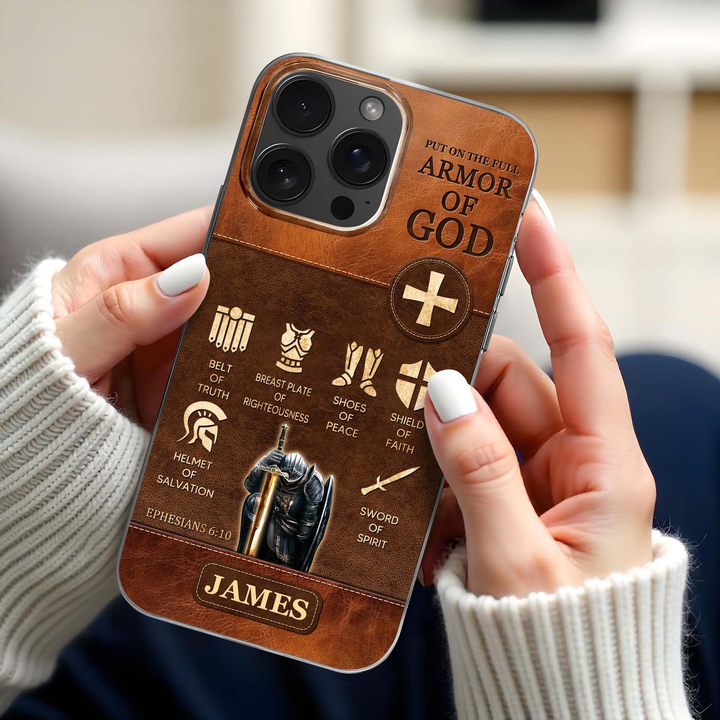 Put On The Full Armor of God, Biblical Armor Elements - Personalized Clear Phone Case - FTH100_PHC