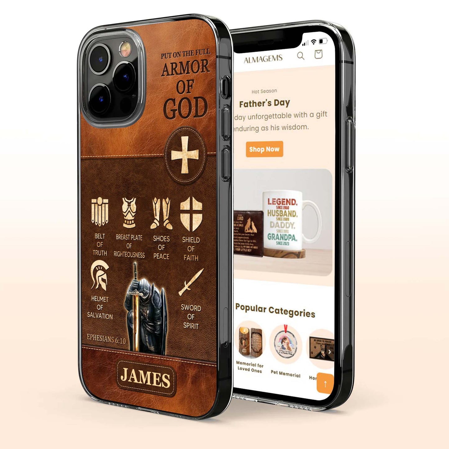 Put On The Full Armor of God, Biblical Armor Elements - Personalized Clear Phone Case - FTH100_PHC