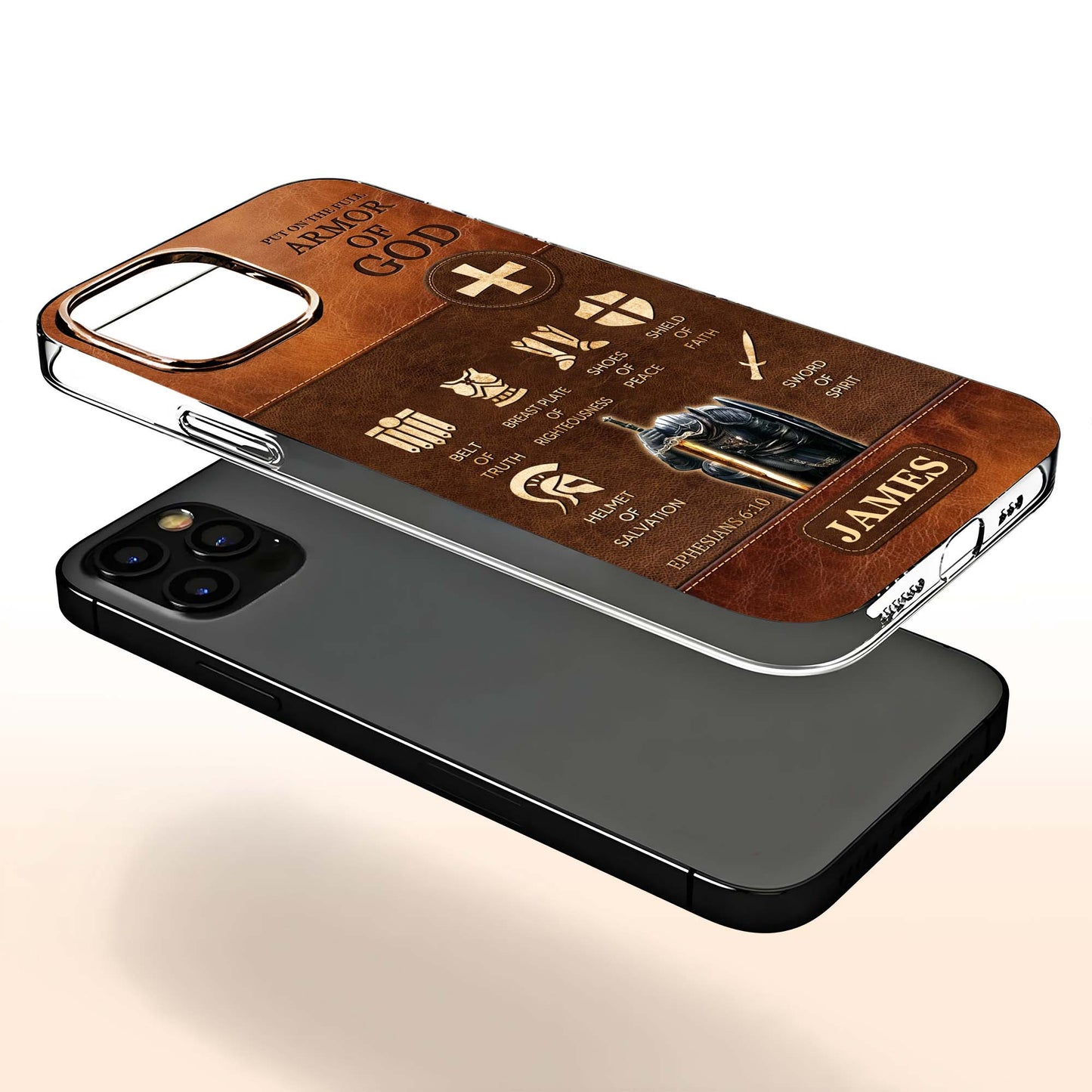 Put On The Full Armor of God, Biblical Armor Elements - Personalized Clear Phone Case - FTH100_PHC