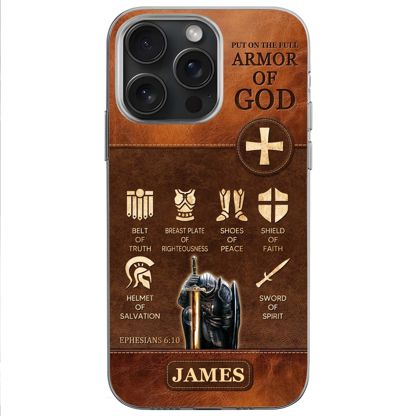 Put On The Full Armor of God, Biblical Armor Elements - Personalized Clear Phone Case - FTH100_PHC