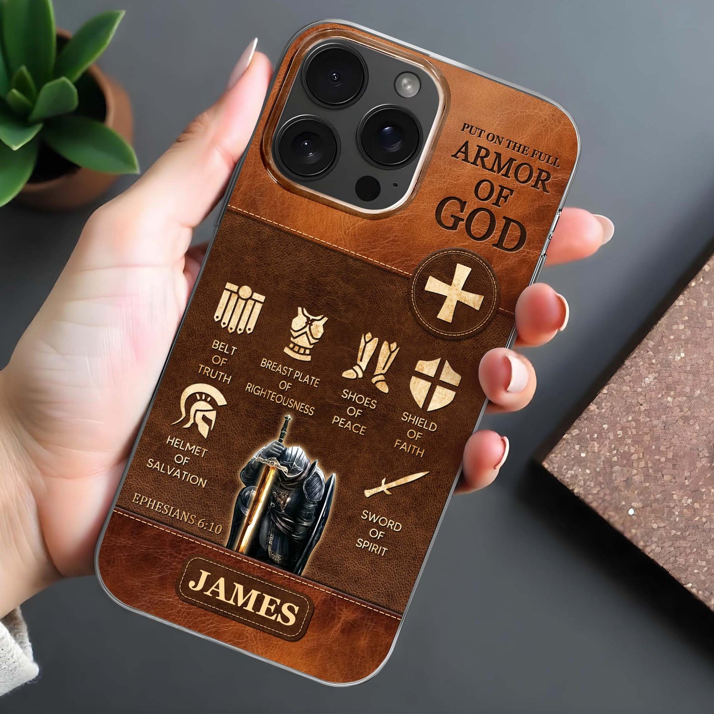 Put On The Full Armor of God, Biblical Armor Elements - Personalized Clear Phone Case - FTH100_PHC
