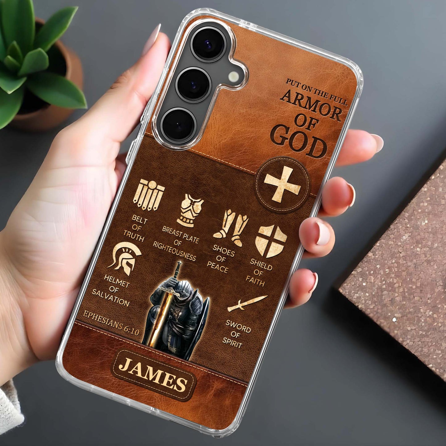 Put On The Full Armor of God, Biblical Armor Elements - Personalized Clear Phone Case - FTH100_PHC