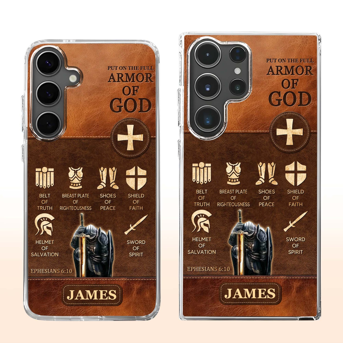 Put On The Full Armor of God, Biblical Armor Elements - Personalized Clear Phone Case - FTH100_PHC