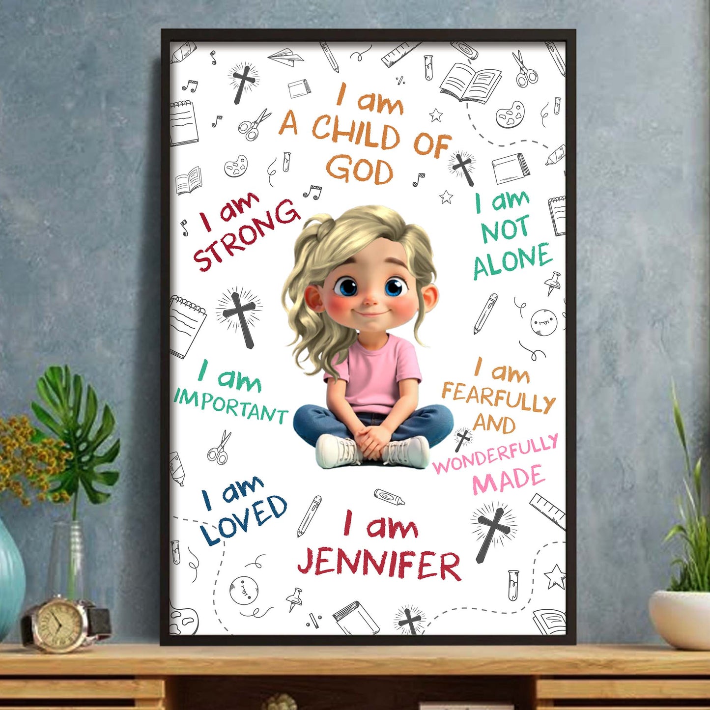 I Am A Child of God, Inspirational Words Poster - Personalized Custom Vertical Poster - FTH105_VPOS