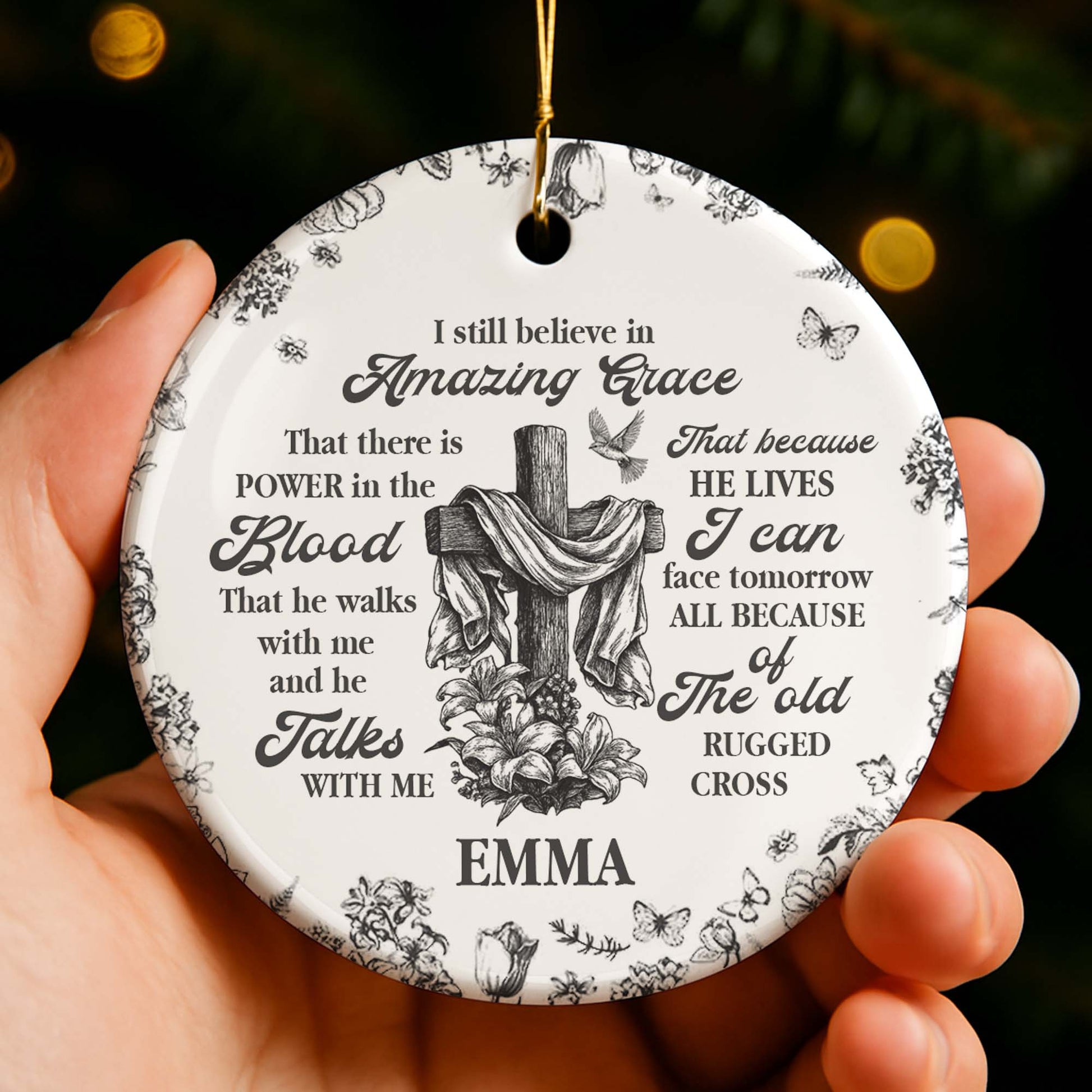 I Still Believe In Amazing Grace, Old Rugged Cross Ornament