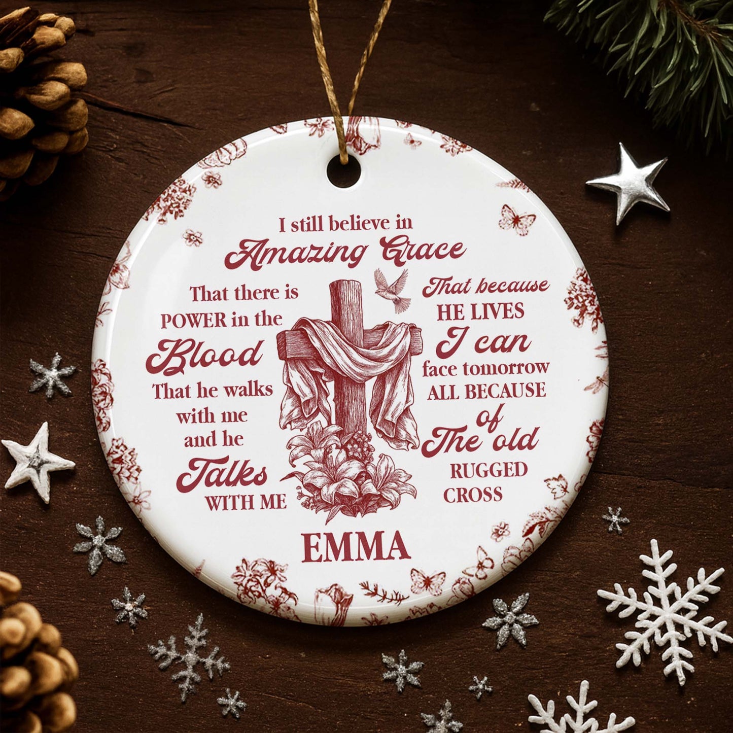 I Still Believe In Amazing Grace, Old Rugged Cross Ornament