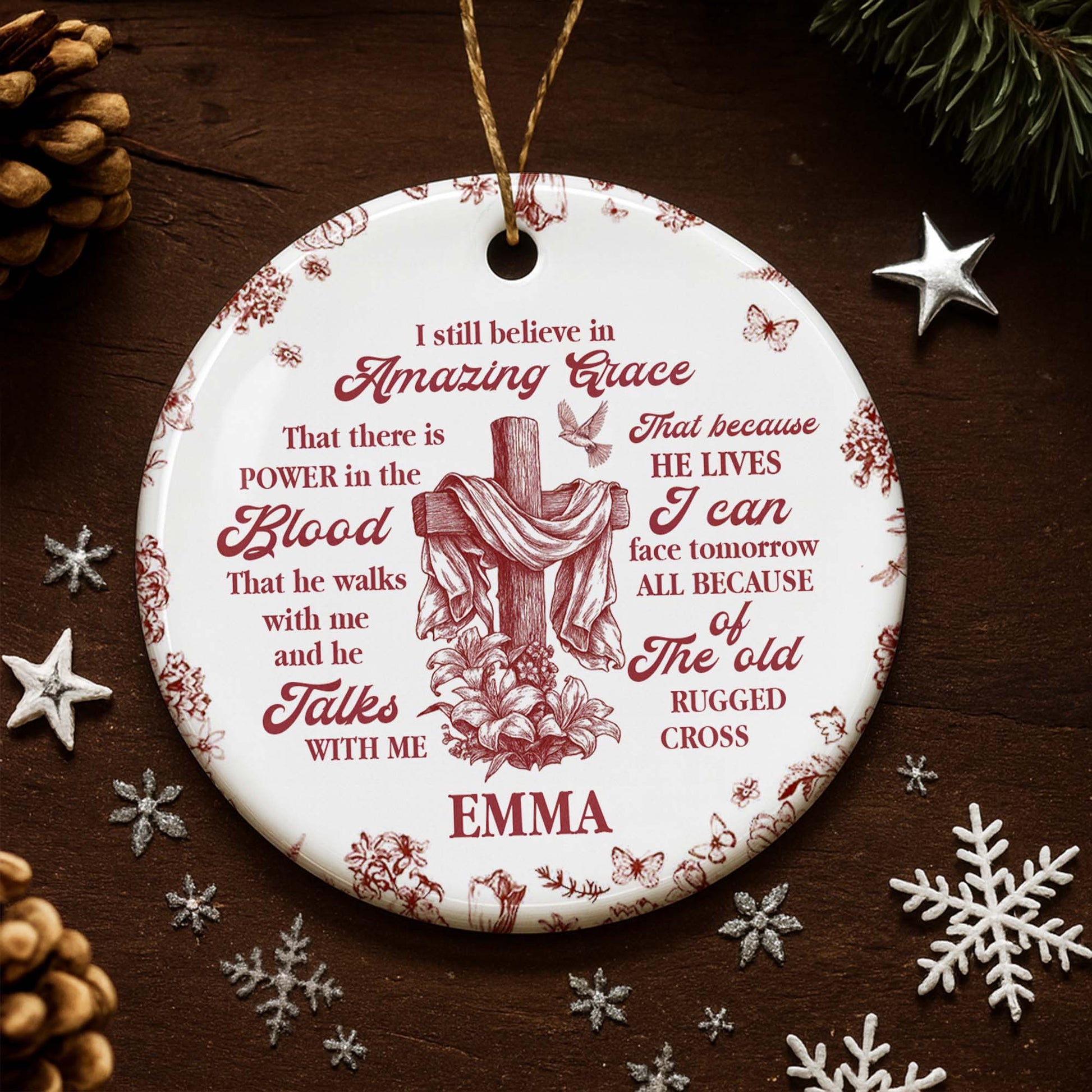 I Still Believe In Amazing Grace, Old Rugged Cross Ornament