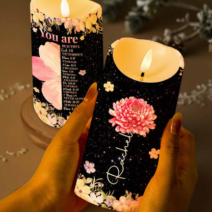 You Are Beautiful And Loved With Flowers And Stars Design