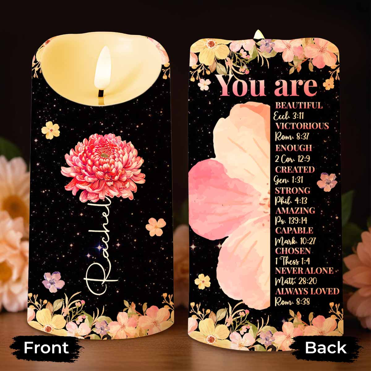 You Are Beautiful And Loved With Flowers And Stars Design
