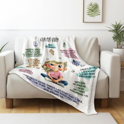 Bible Affirmations And Spiritual Verses With Lovely Girl Artwork