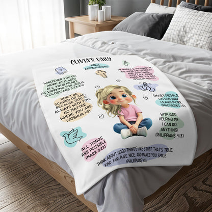 Bible Affirmations And Spiritual Verses With Lovely Girl Artwork