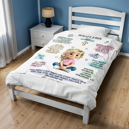 Bible Affirmations And Spiritual Verses With Lovely Girl Artwork