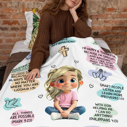 Bible Affirmations And Spiritual Verses With Lovely Girl Artwork