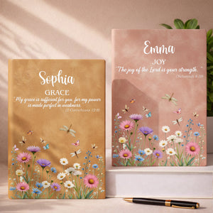 Grace and Joy Scripture, Flowers and Butterflies