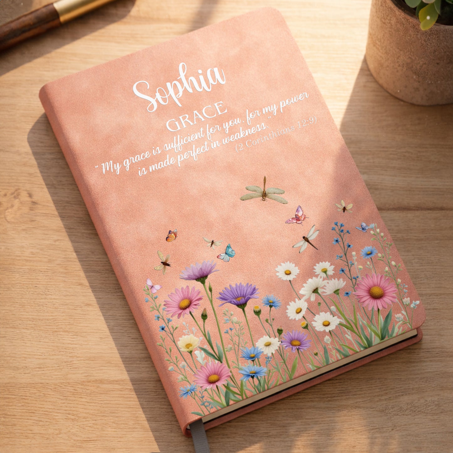 Grace and Joy Scripture, Flowers and Butterflies