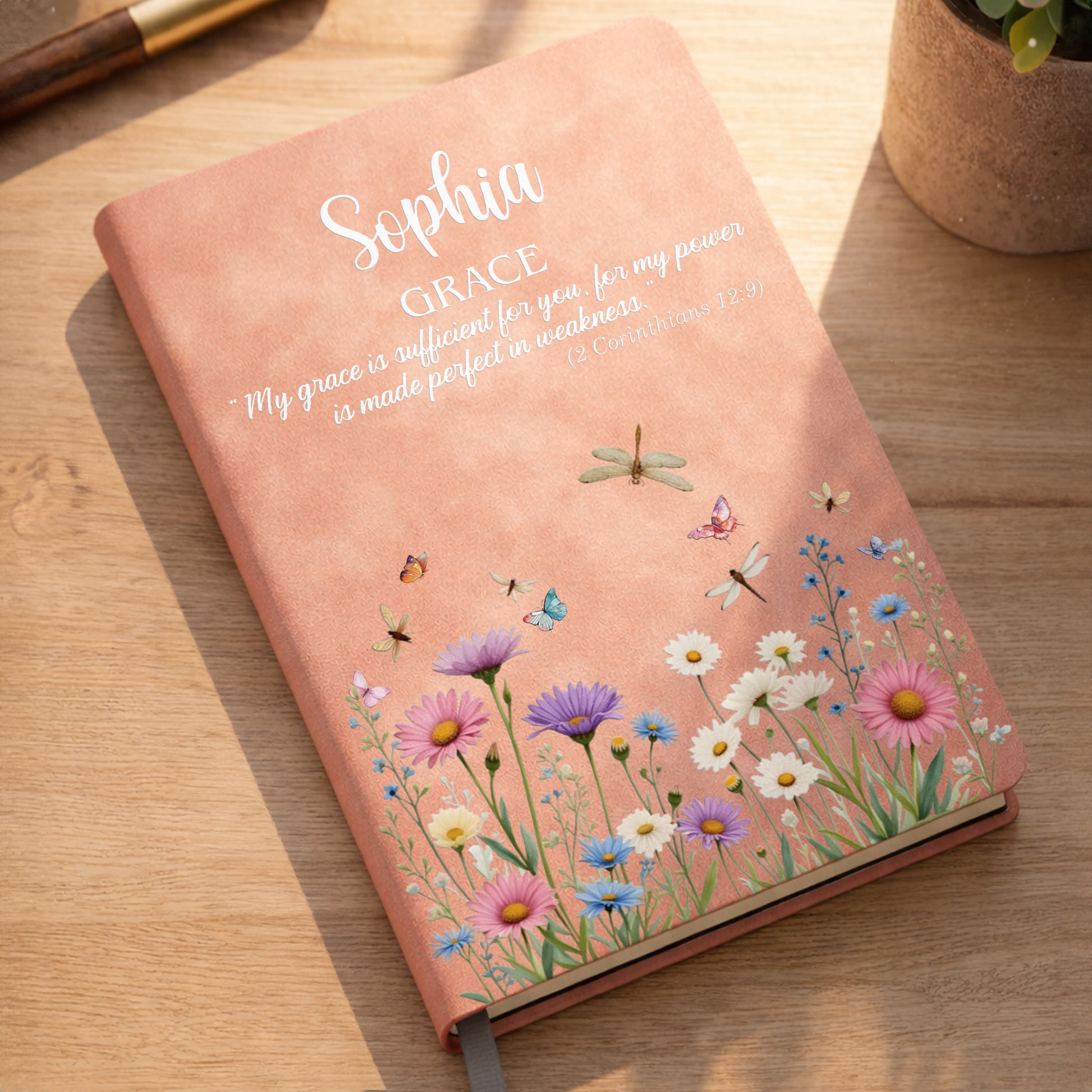 Grace and Joy Scripture, Flowers and Butterflies