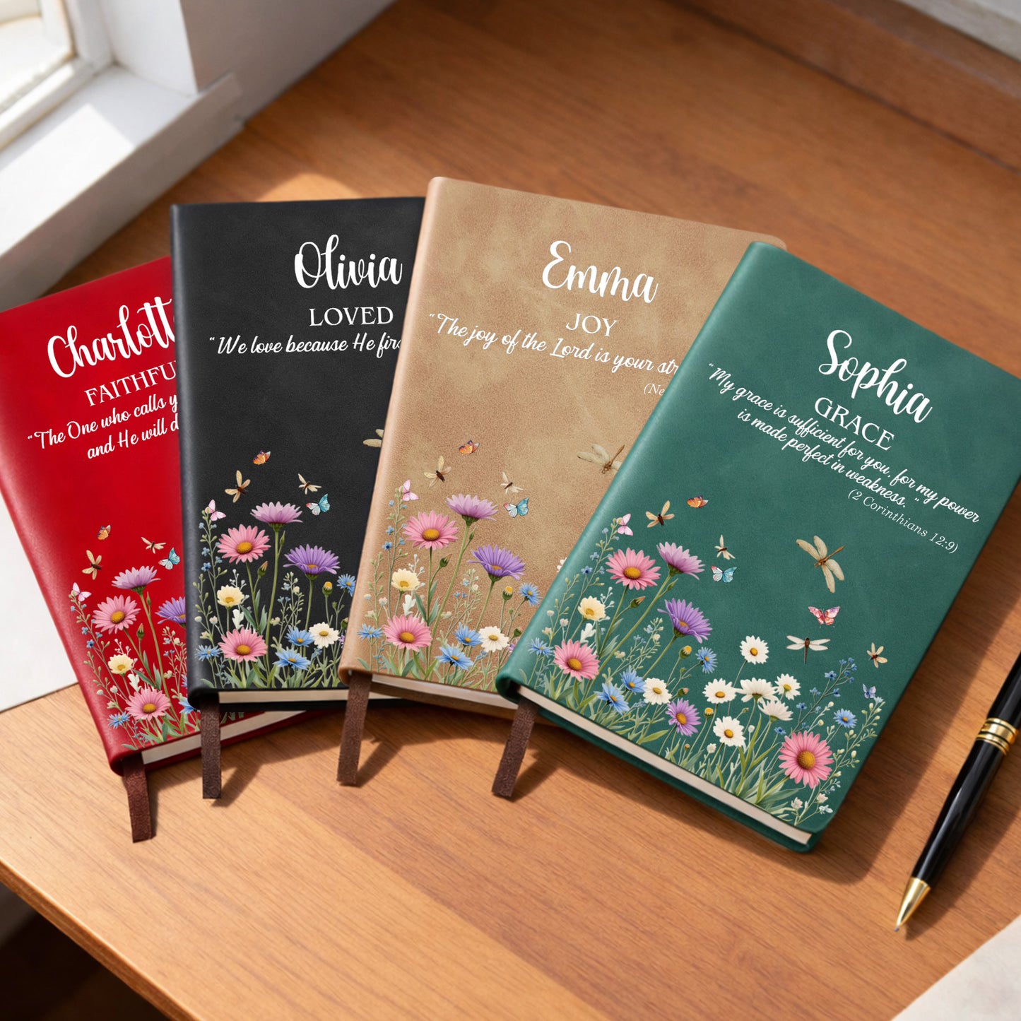 Grace and Joy Scripture, Flowers and Butterflies