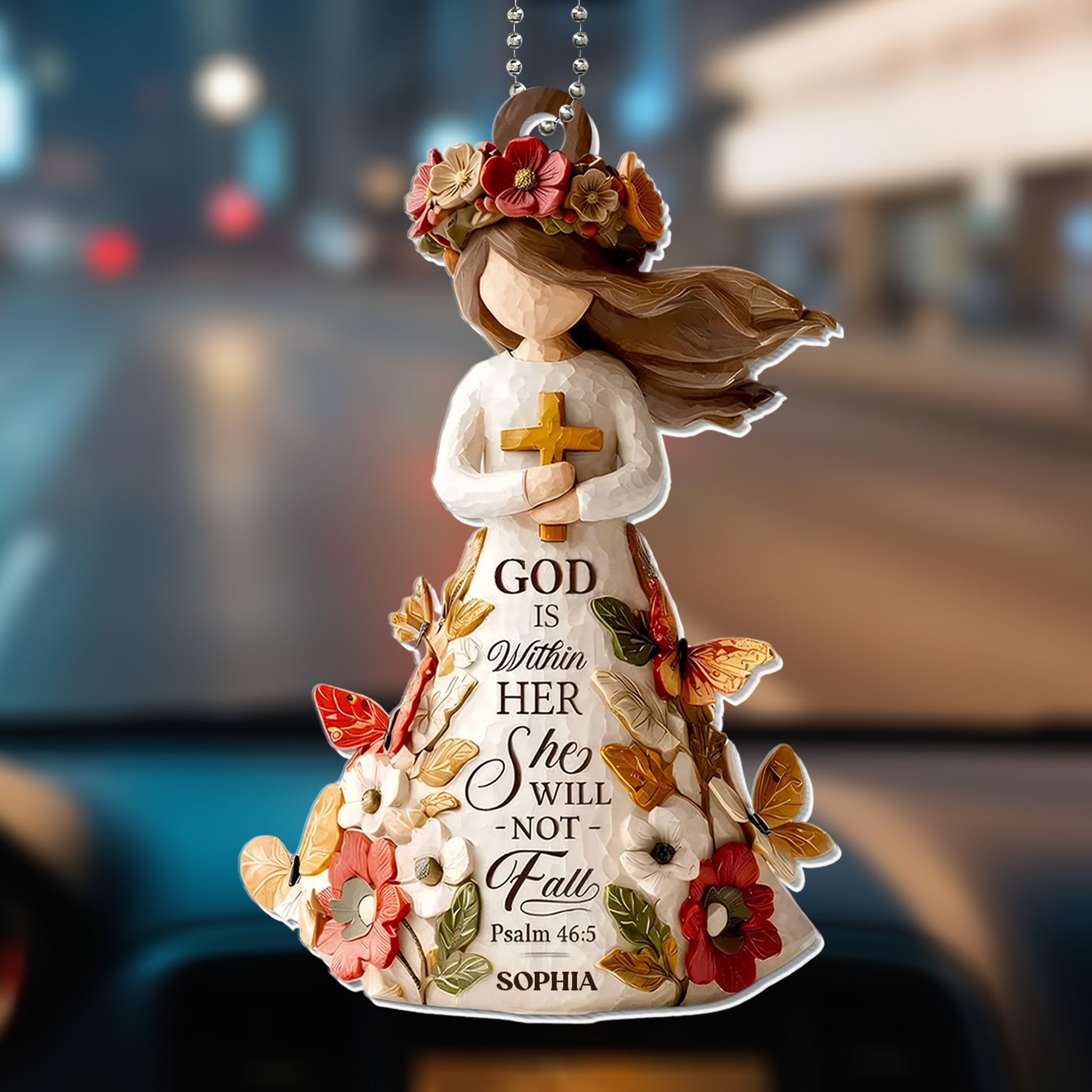 God Is Within Her She Will Not Fall Angel Cross Flowers