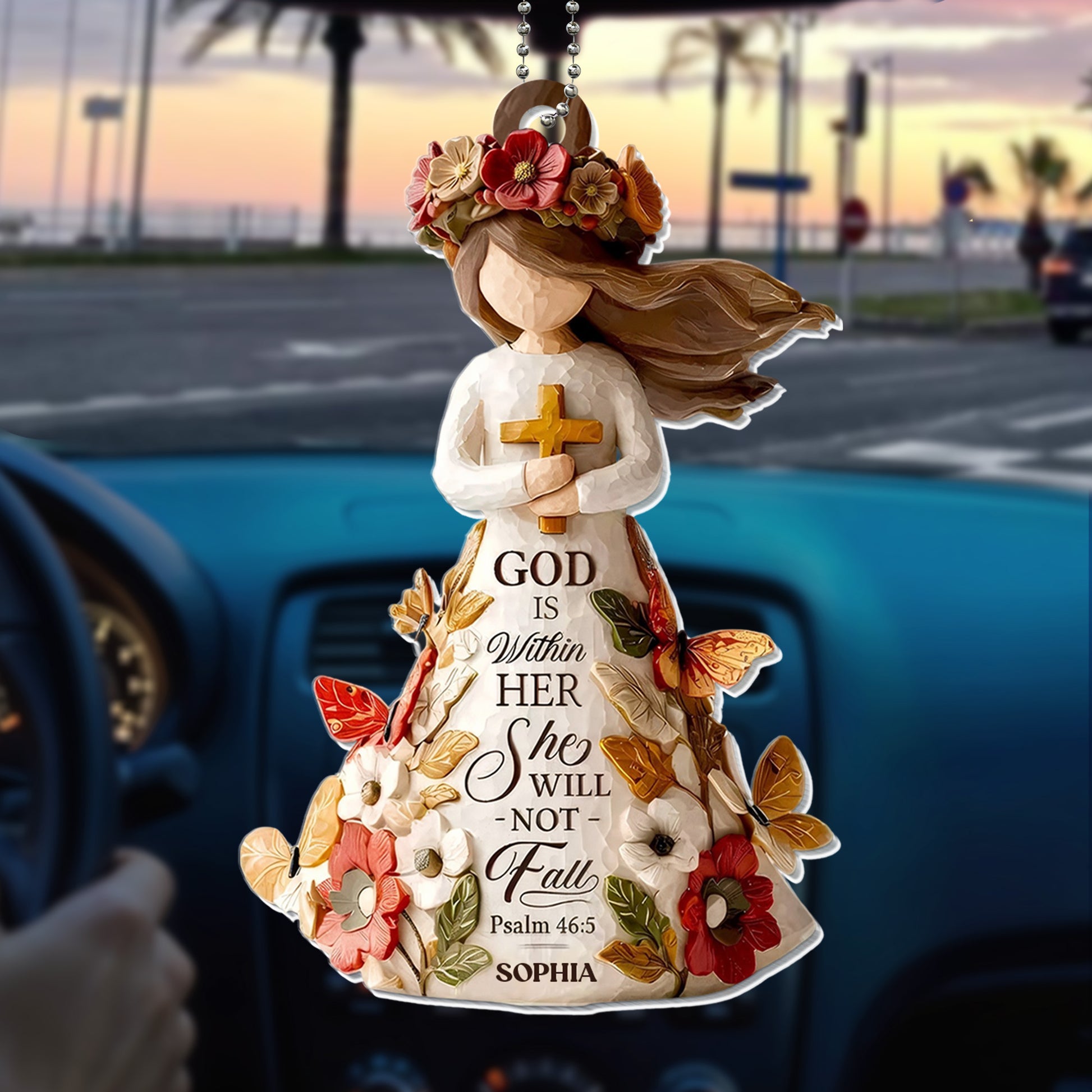 God Is Within Her She Will Not Fall Angel Cross Flowers