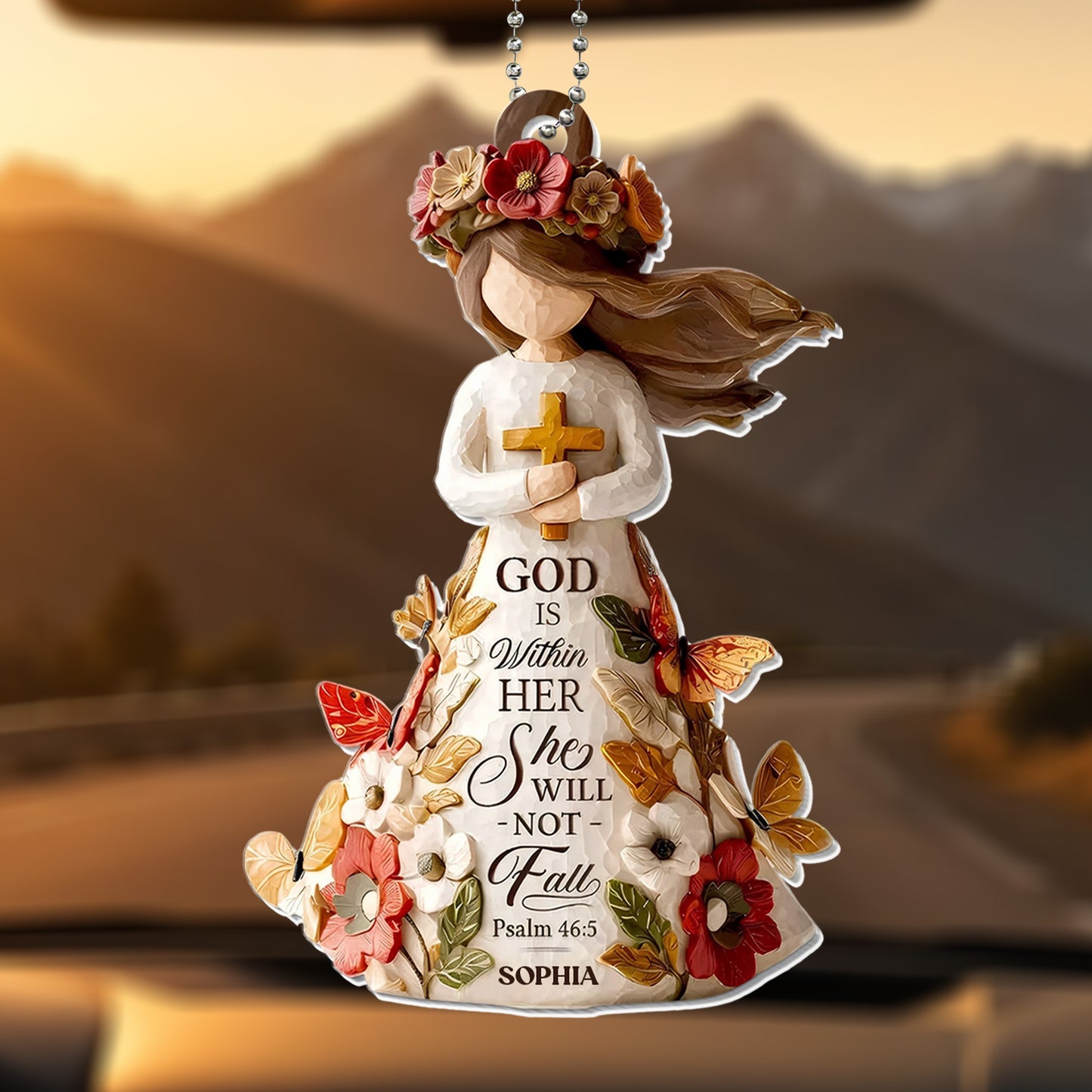 God Is Within Her She Will Not Fall Angel Cross Flowers