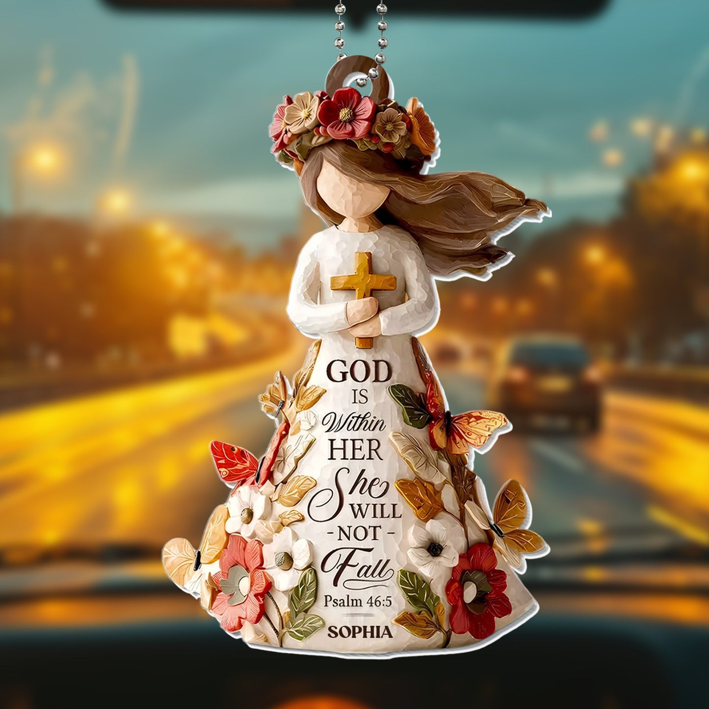 God Is Within Her She Will Not Fall Angel Cross Flowers