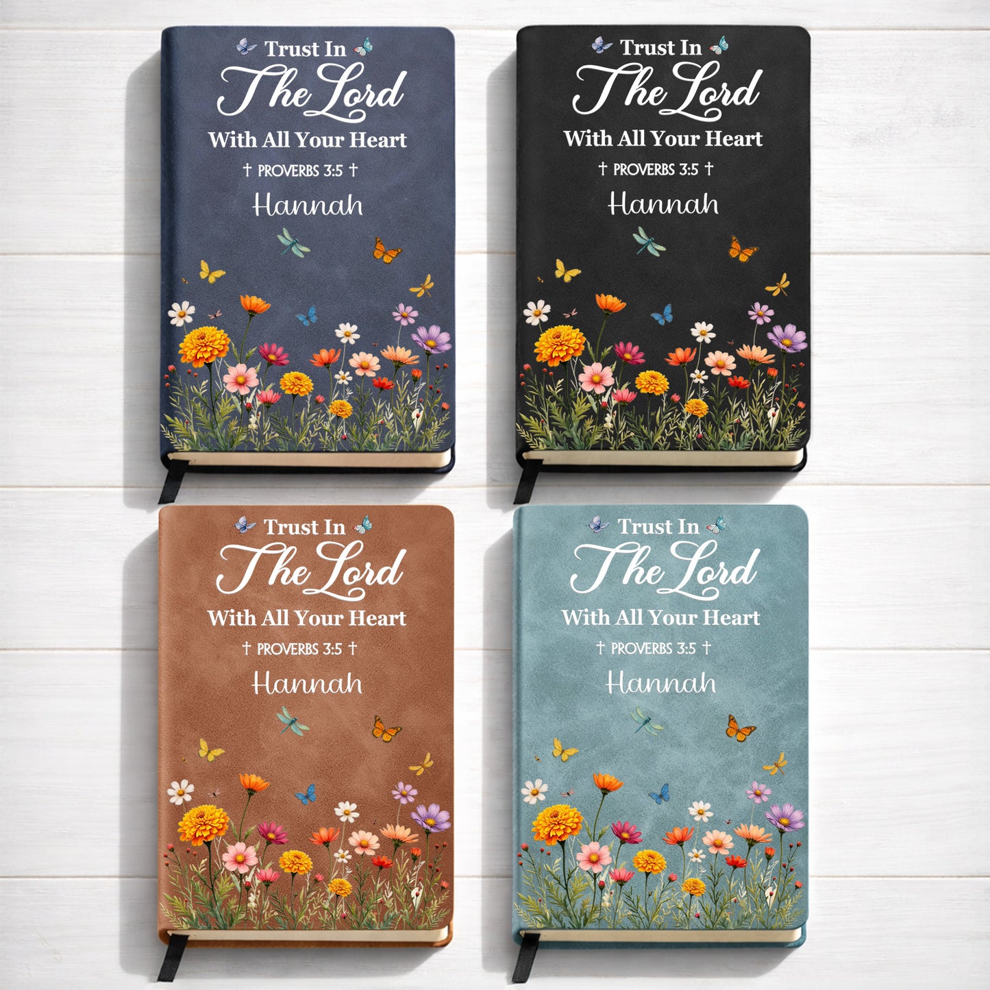 Trust In The Lord With All Your Heart, Flowers And Butterflies