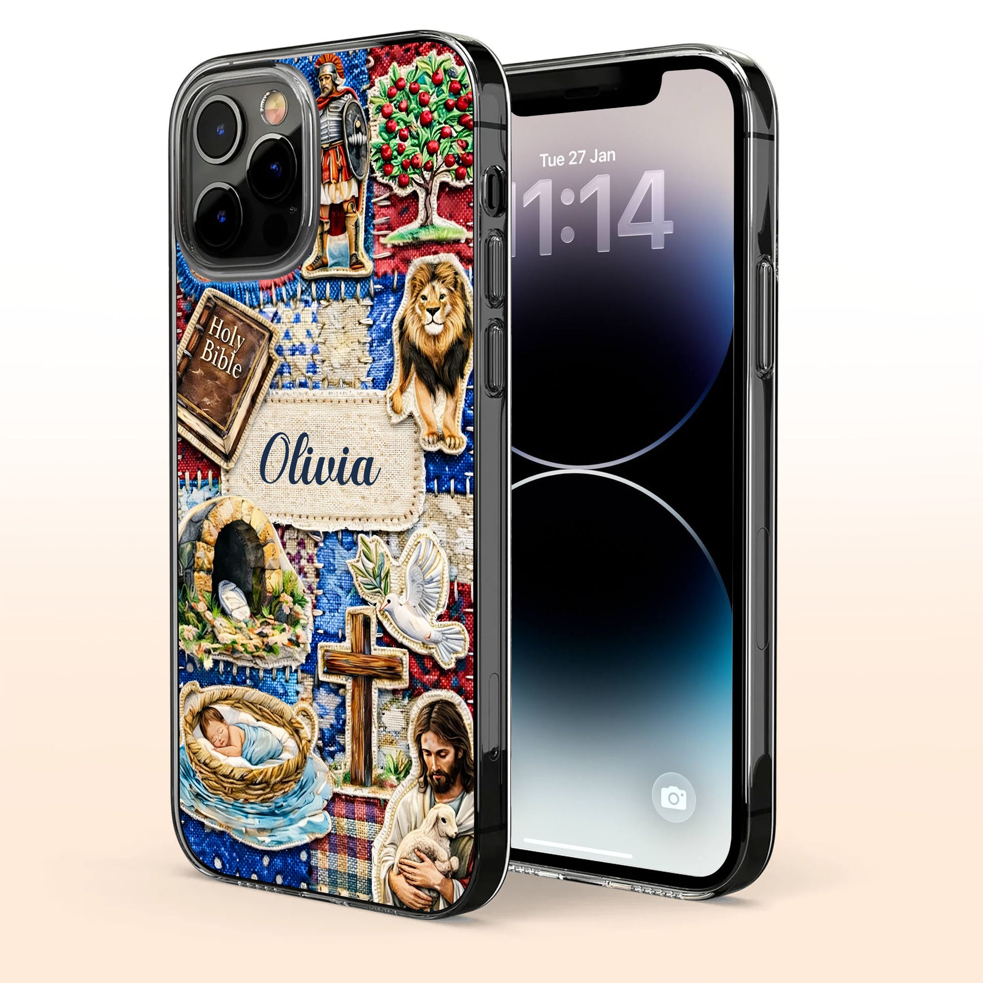 Holy Bible Cross And Jesus Religious Patchwork Design