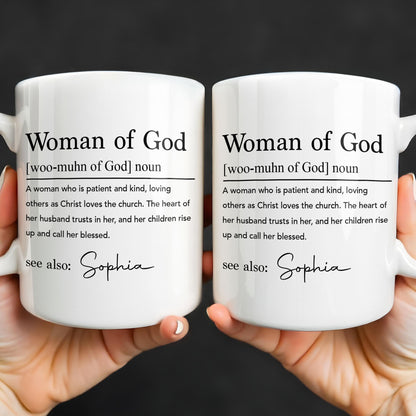 Woman Of God Dictionary Definition Custom Name Christian Verse - Personalized Custom Coffee Mug - FTH158_MG