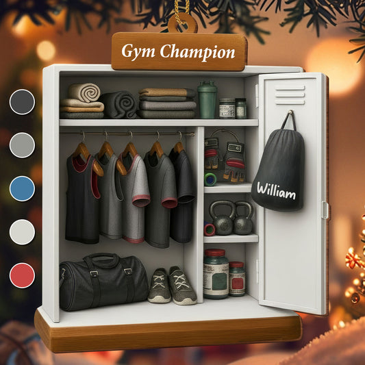 Gym Champion Personalized Locker Ornament
