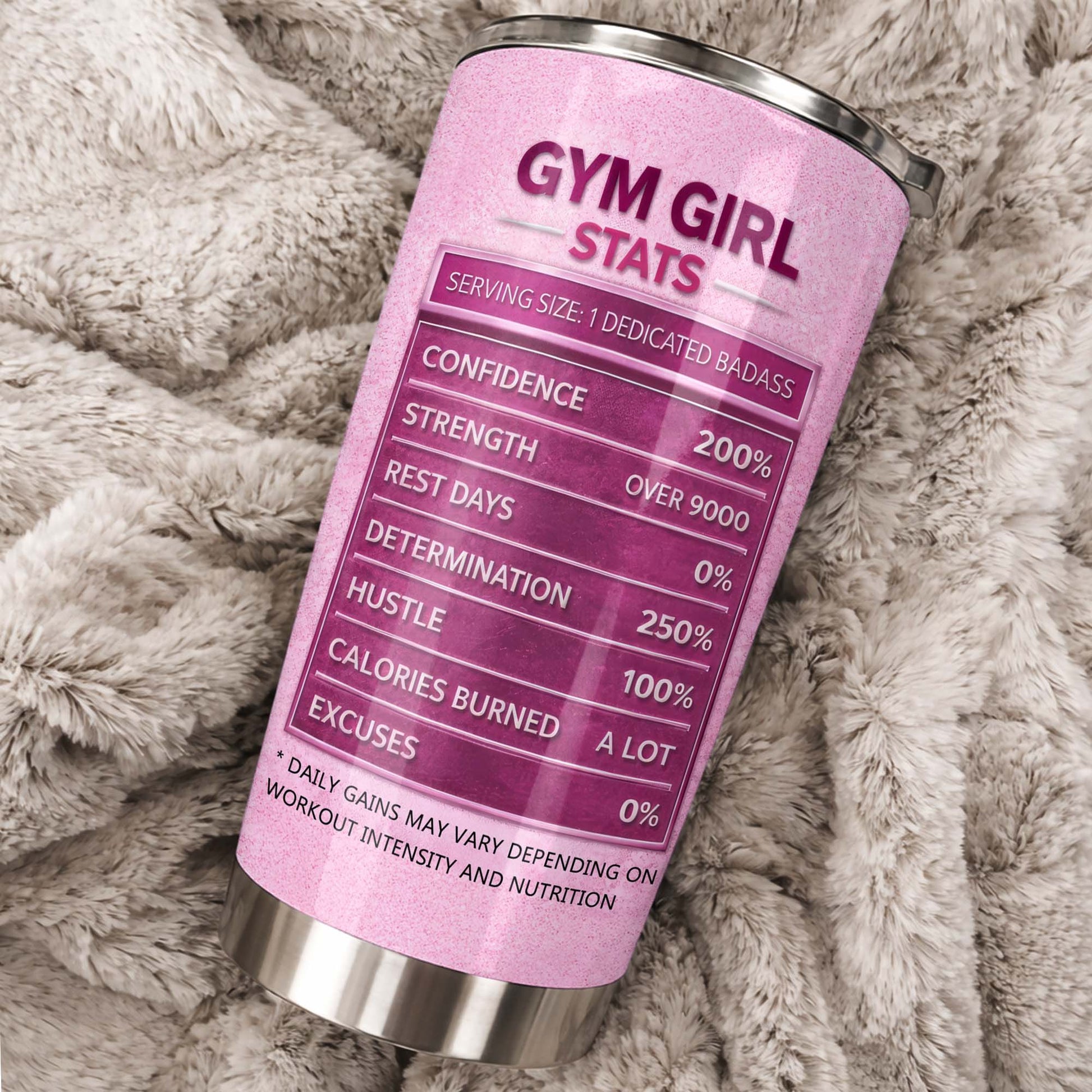 Stronger Every Day, Dumbbells, Water Bottle, Gym Shoes