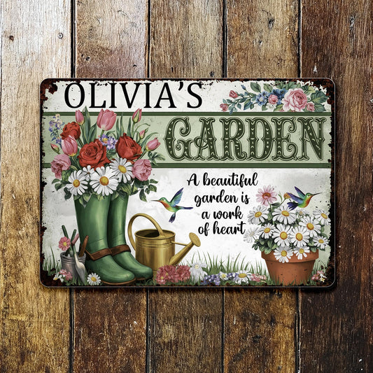 A Beautiful Garden, A Work Of Heart, Flowers And Hummingbirds