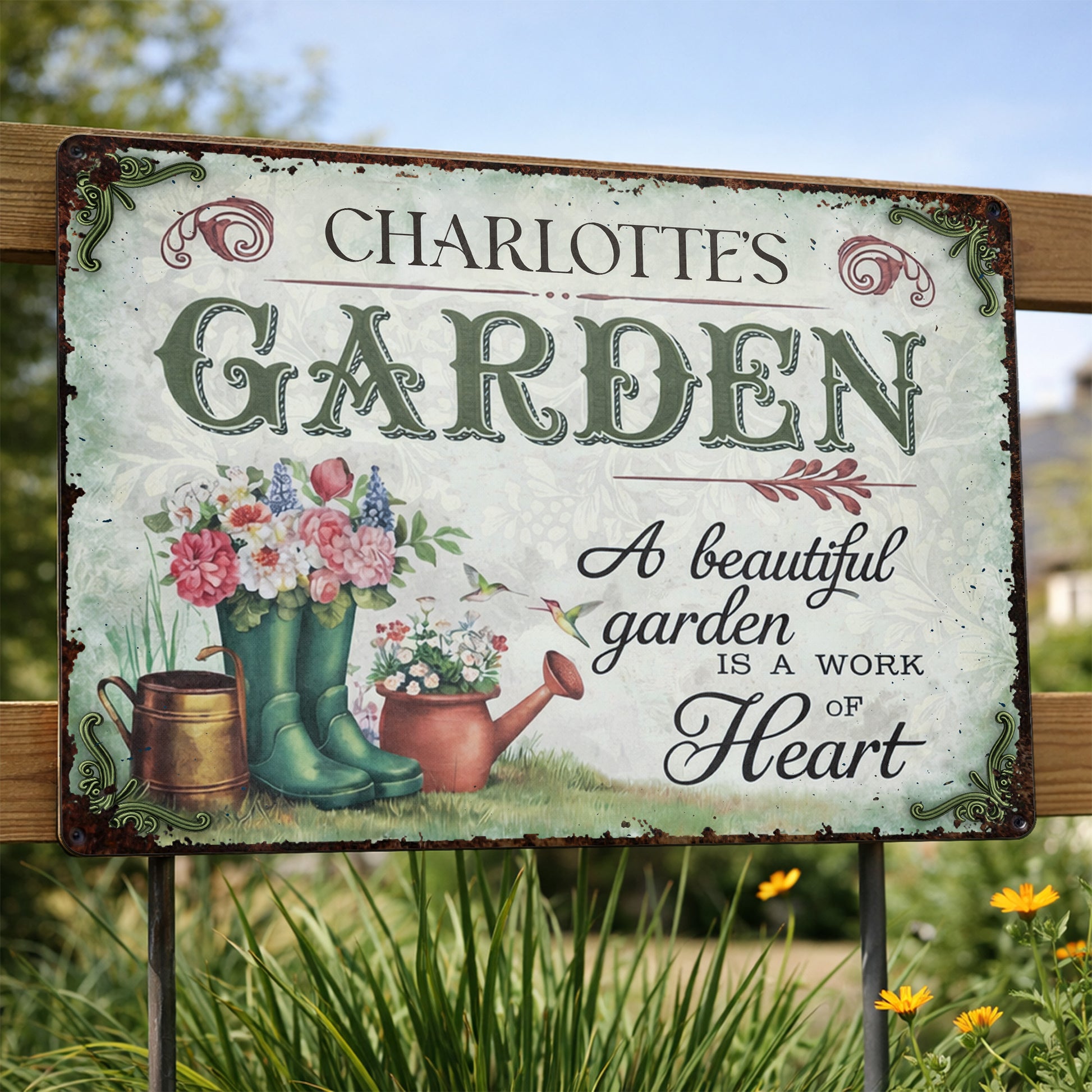 A Beautiful Garden Is A Work Of Heart, Flowers And Garden Boots