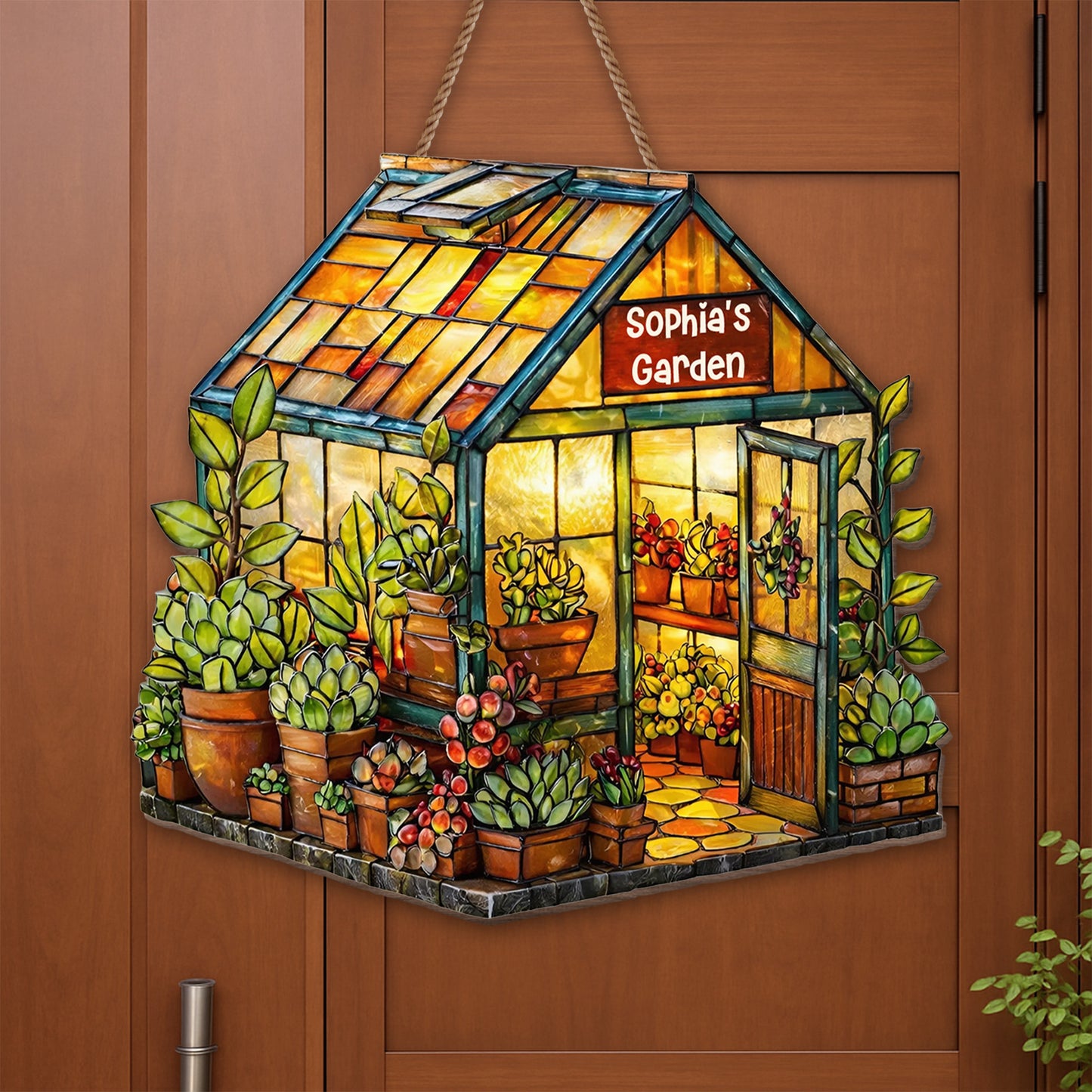 Vibrant Greenhouse Oasis With Succulents And Flowers