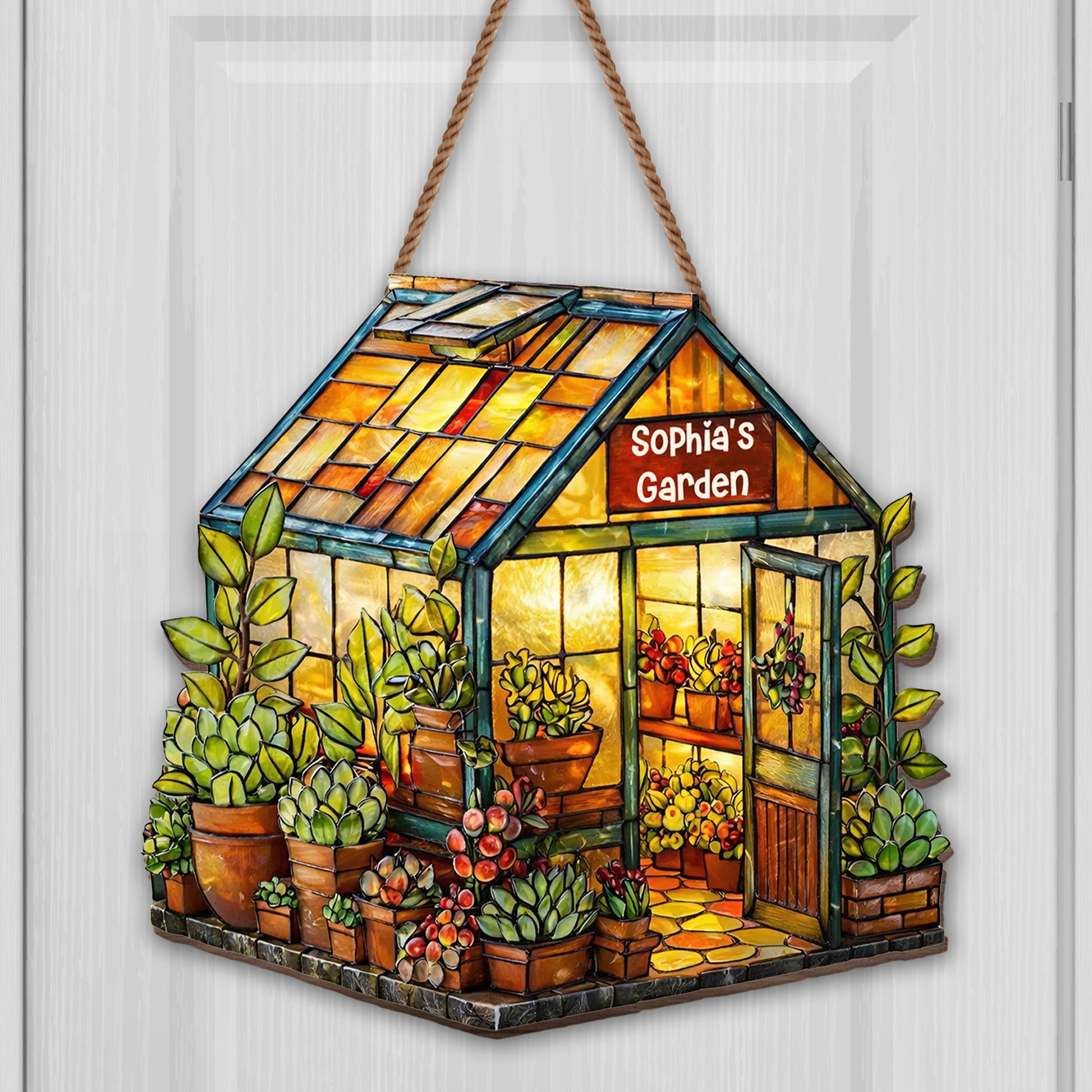 Vibrant Greenhouse Oasis With Succulents And Flowers