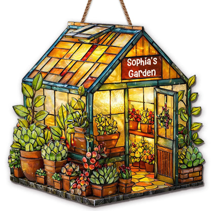 Vibrant Greenhouse Oasis With Succulents And Flowers