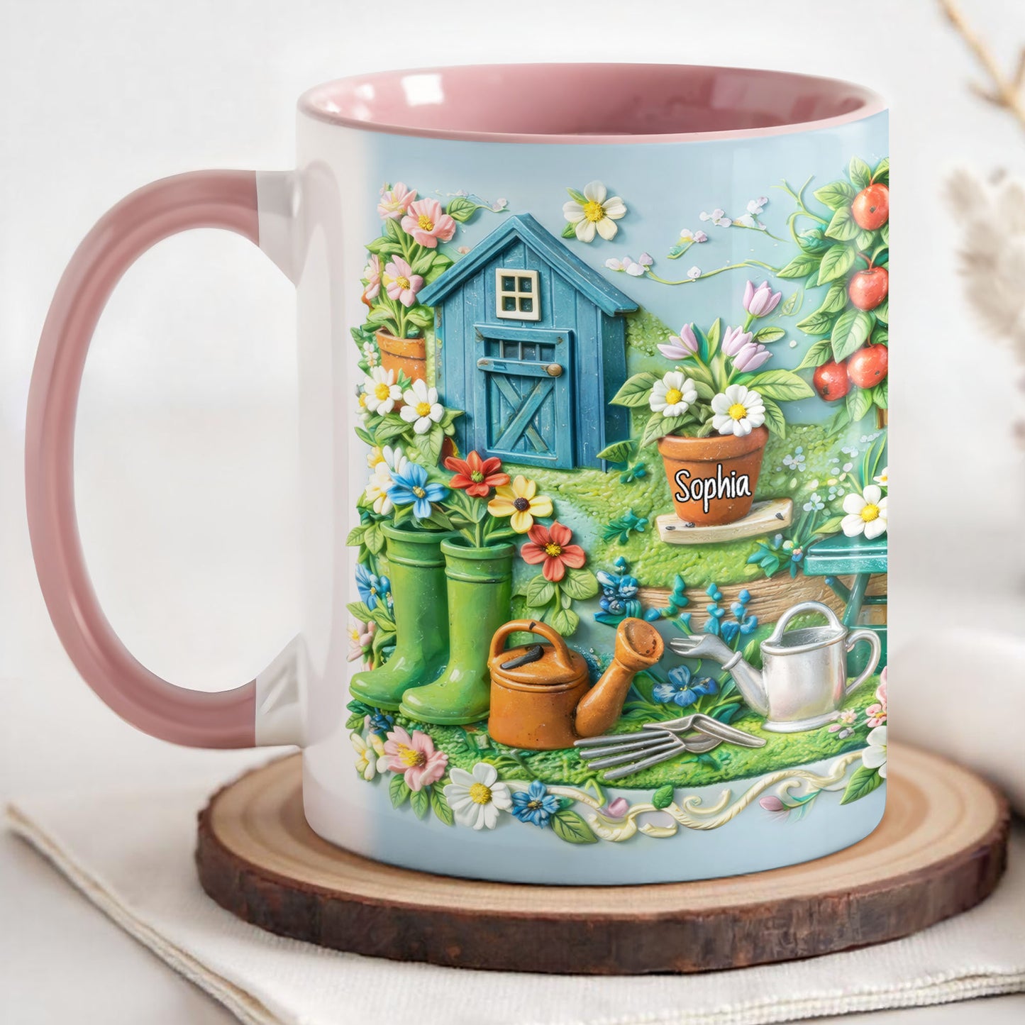 Charm Of A Cozy Garden Retreat With Flowers And Gardening Tools