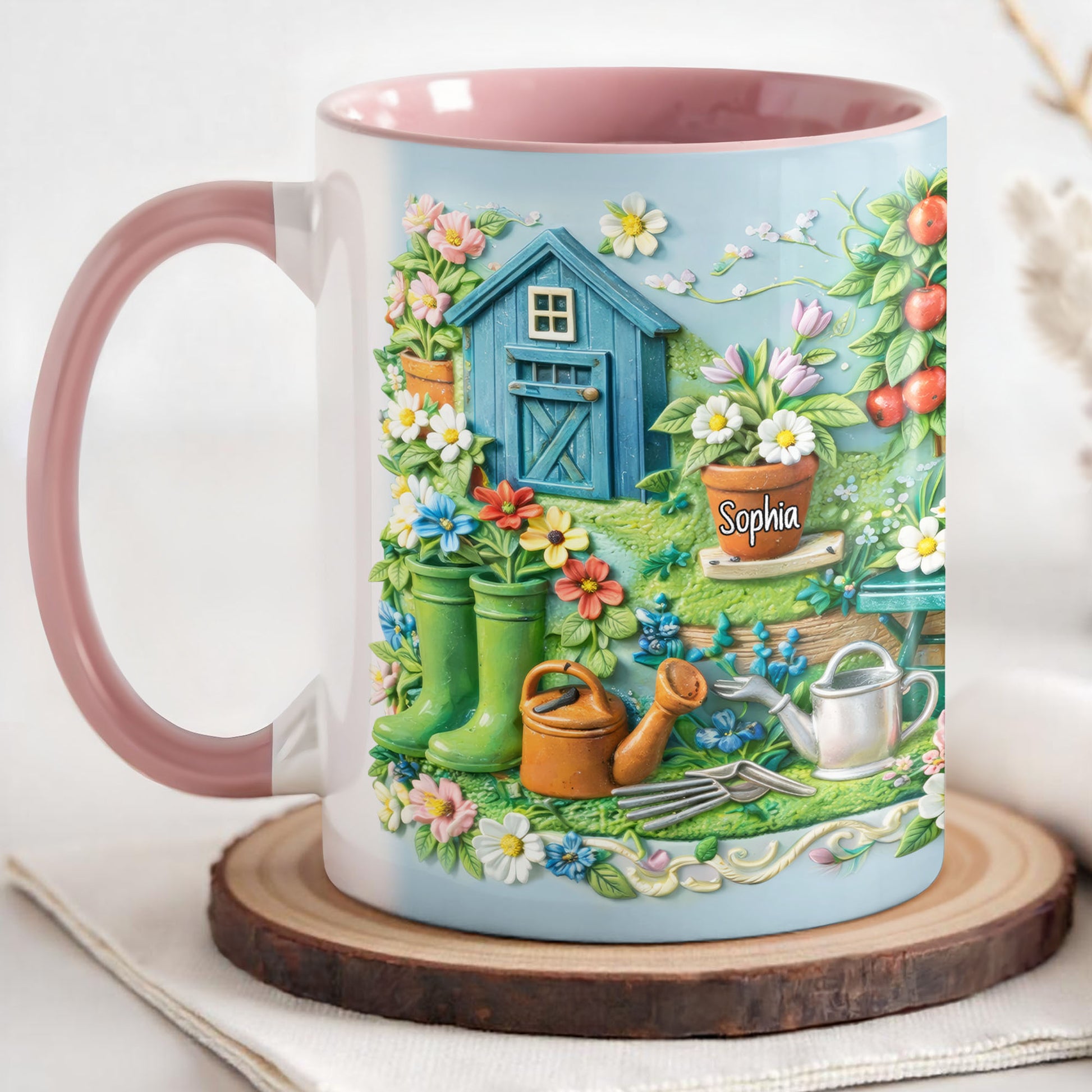 Charm Of A Cozy Garden Retreat With Flowers And Gardening Tools