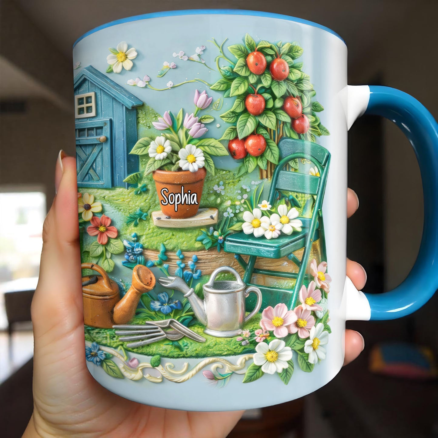 Charm Of A Cozy Garden Retreat With Flowers And Gardening Tools